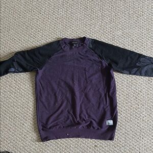 Adam Levine Collection Purple and Black Crewneck Sweater